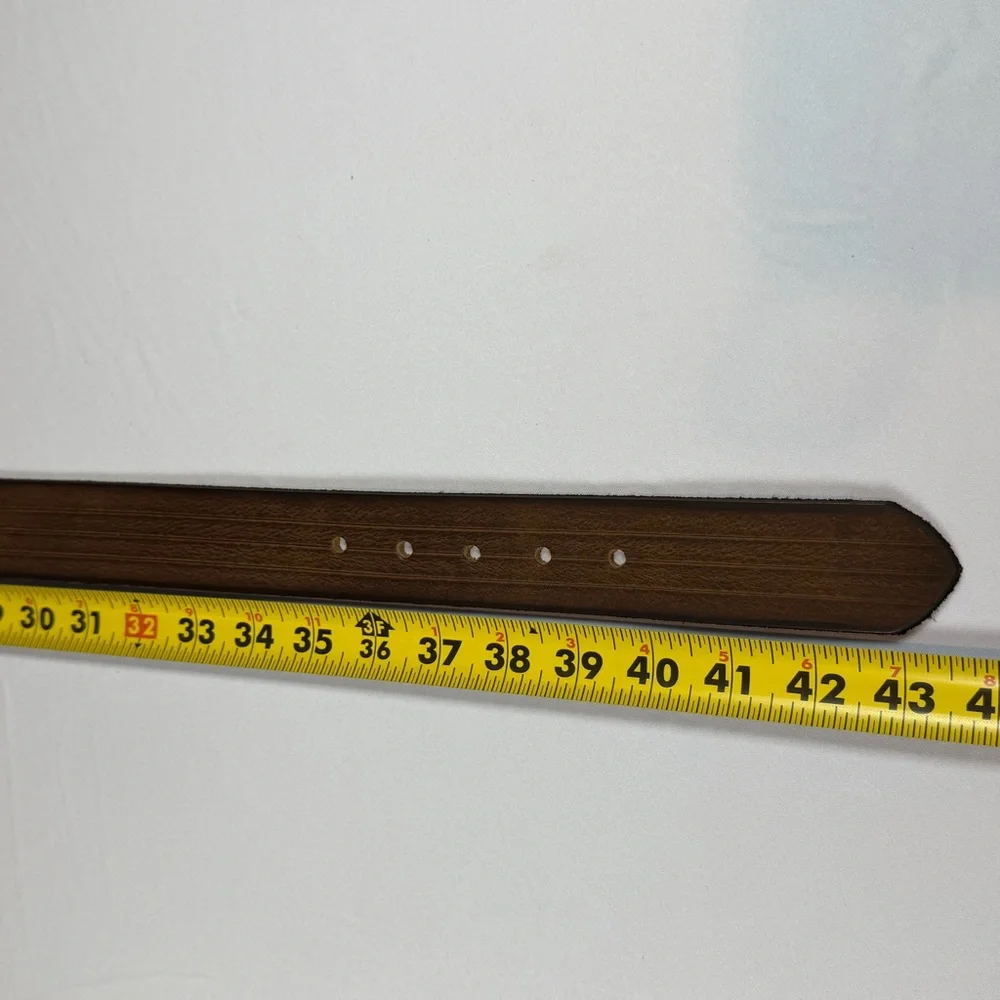 American Bison‎ 100% Genuine Leather Dark Brown Leather Belt-Size 36